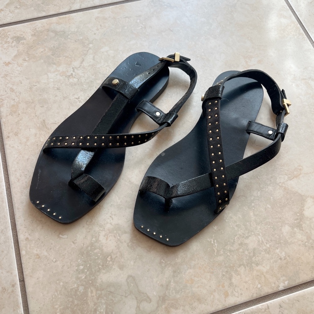 AllSaints Black Studded Sandals